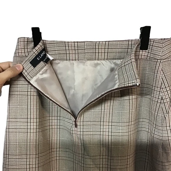 Formal office E.Land button up short pattern zip up mini skirt - Picture 3 of 8